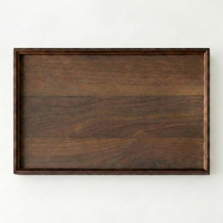 인디아드 나무 쟁반 트레이, 1개, 다크 우드