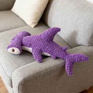 소리가 나는 애완동물 씹기 방지 플러시 인터랙티브 장난감 상어 모양 고양이와 개와 같은 대형 중형 및 적, 01 보라색