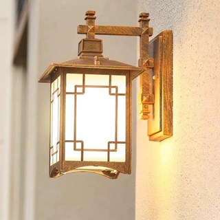 한옥 벽 등 한식집 전통 외부 장식 옛날 한옥 조명, 블랙 유선 웜 라이트