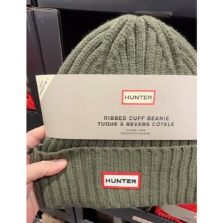 HUNTER 針織毛球帽 雙層加厚內刷毛款