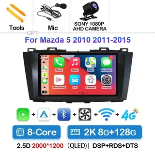 안드로이드 15 For Mazda CW 2010 - 자동 Carplay Wifi GPS 스테레오 용 라디오 멀티미디어 플레이어 네비, 09 2K 8G-128G CAM