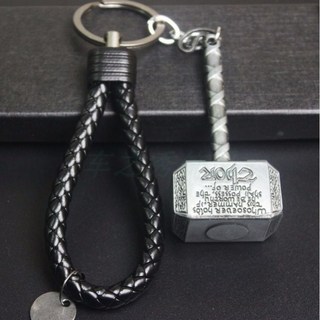 漫威 復仇者聯盟 鋼鐵人 蝙蝠俠 鋼鐵人鑰匙圈吊飾, 雷神錘+黑繩, 1個