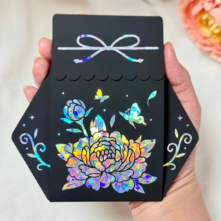 설날 용돈봉투 복주머니 용돈토퍼 명절 추석 현금 이벤트 부모님 선물 조카 세뱃돈 자개홀로, 1개, 블랙