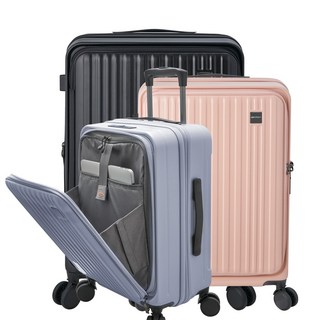 SINDIP PC前開行李箱 (煞車輕音輪+USB充電+海關鎖+防盜拉鍊+可加大) 20吋/24吋/28吋行李箱 送衣物壓縮收納包