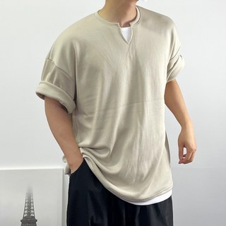 헨리넥반팔 짐웨어오버핏 어깨넓어보이는반팔 남자 머슬핏 두꺼운 반팔티 10수