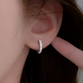 코코쉬 925실버 스와로브스키 원터치 미니 링 귀걸이 한쌍 (2개)