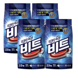 비트 분말세제 일반용 2.5kg 4개, 비트 분말세제 일반용, 2.5kg, 4개