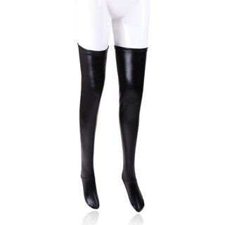 枕邊玩物-熱銷女士性感漆皮大腿襪，彈力過膝長筒襪，展現迷人長腿