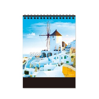 珠友 2026年24K三角月曆/桌曆/檯曆/行事曆/記事日曆(風景) BC-05361, 1個, 03希臘