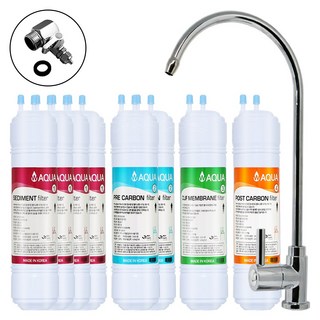 아쿠아 언더싱크정수기 직수 정수필터 DIY 자가설치 세트 (1년/아답타소형/아쿠아)