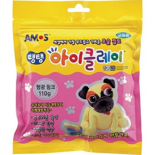 아모스 5000 탱탱아이클레이 파우치, 형광핑크, 110g, 1개