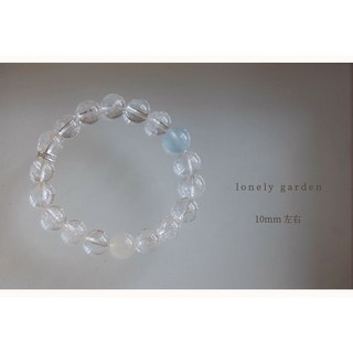 能量晶石 白水晶 海藍寶 白月光石 銀飾手鏈 女生簡約款 閨蜜生日禮物 開運招貴人