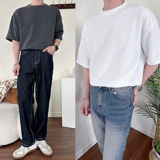 위앤드 소프트 오버핏 니트지 반팔 썸머 레이온혼방 루즈핏 시원한 데일리 댄디 모던 캐쥬얼