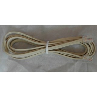 ecgo五金百貨 電話線 電話連接線 美式2芯電話連接線 牙色 7尺, 1個