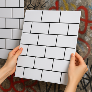 헤인느 붙이는 대리석 타일 시트지 주방 데코 벽지 30x30, 10개, 화이트타일