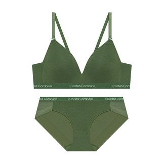 코데즈컴바인이너웨어 코지 모달 브라렛 팬티세트_카키