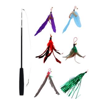 캣몬 고양이가 잘노는 낚시대 1개 리필 6종 장난감 사냥놀이 세트