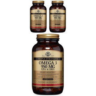 SOLGAR 三倍強度Omega-3軟膠囊 950mg, 100顆, 3罐