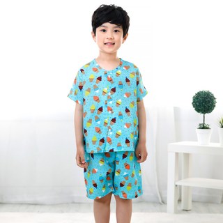 아동용 스위트콘 블루 인견 잠옷 상하세트
