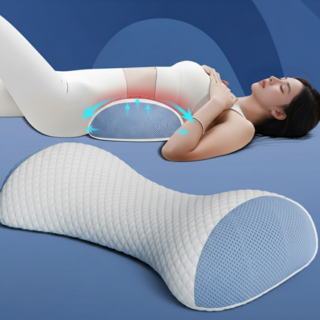 [편안허리] 라쿠니 요추전만 허리베개, 1개, 아이스 블루