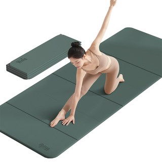 접이식 요가매트 두꺼운 TPE 10mm 층간소음 실내 운동매트, 1개, 짙은 녹색 + 짙은 회색