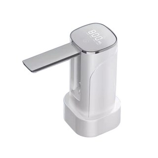 台灣發貨 桶裝水抽水器 升級桌桶兩用 電動抽水器 補水器 折疊飲水器 桶抽水器 吸水器, 1個, 升級【桌桶兩用可折疊液晶款】-白色