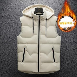 Cold Fly 남성 가을 겨울 캐주얼 핫픽스 패딩 베스트 나시 코트