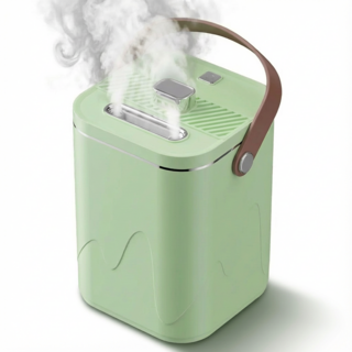 대용량 1.8L 듀얼 분무 가습기 가정용 탁상용 저소음 무드등 자동습도조절, 녹색, DR-01