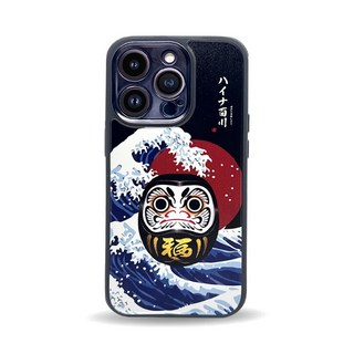 Majestic 海納百川兄弟款新日式傳統刺青達摩不倒翁軍規防摔可拆卸鏡頭蓋手機殼