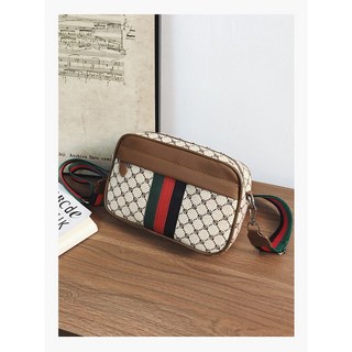 百搭肩背包 側背包 單肩包 格子編織時尚肩背包 實用斜背包 小方包, 29002-花紋款卡其色