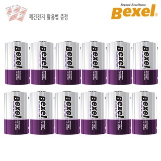 벡셀 R20 D형 건전지 전자저울 가스레인지 건전지, 1세트, 12개입, D형12알 (폐건전지 활용법 증정)