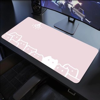 게이밍 장패드 고양이 캐릭터 마우스패드 방수코팅 300X800X3MM, 1개, 베이비핑크