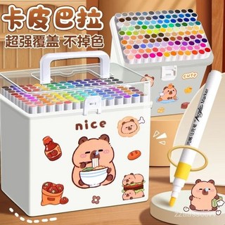 丙烯馬克筆 卡皮巴拉馬克筆 庫洛馬克筆 兒童水彩筆 120色繪畫塗鴉彩色筆套裝, 1個, 小馬寶莉,馬克筆3隻