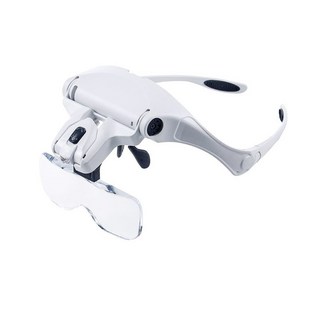 頭戴式放大鏡 5種倍率鏡片 美睫工具, F, 白色, 1個