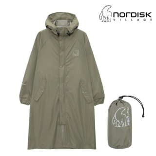 [매장발송] 노르디스크 공용 남성 여성 레인 롱 코트 자켓형 우비 경량 방수 파우치 보관 여름 장마철 캠핑 산행 산책 야외 활동 둘레길 트레킹 하이킹 아웃도어 우의, 1개, K카키