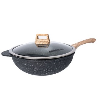 【東日家電】麥飯石不沾炒鍋 電磁爐瓦斯爐通用 加深設計少油煙好清洗, 1個, 34cm