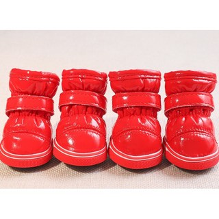 NW1587 겨울 강아지 애견 반려견 털 안감 신발 슈즈 부츠 야외 산책용 등산용, 블루, 1개