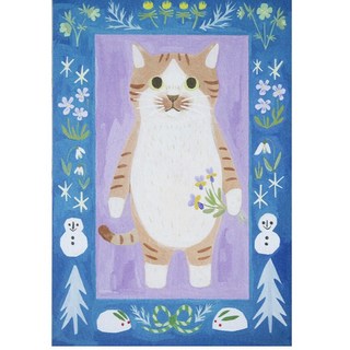 日本4legs插畫家貓咪明信片，圖畫書風格，精美印刷，療癒系收藏，傳遞溫暖祝福