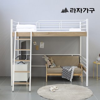 라자가구 베로나 철제 낮은 벙커침대 슈퍼싱글 SS, 화이트