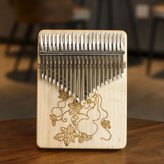 手指琴 卡林巴琴 馬林巴琴，網紅拇指琴，刻字生日禮物定製, 1個, 木火初學款21音闆式 鬆木 福祿 送佈袋