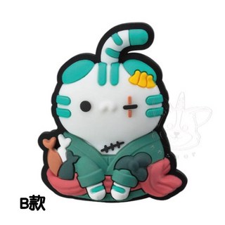 BANDAI 航海王 喵賊王造型夾 轉蛋 扭蛋 魯夫 艾斯 全5款, 1個, B款/索隆貓1E402