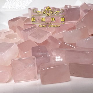 藝釩珠寶 粉晶小方塊 9-10mm 水晶擺件, 厚