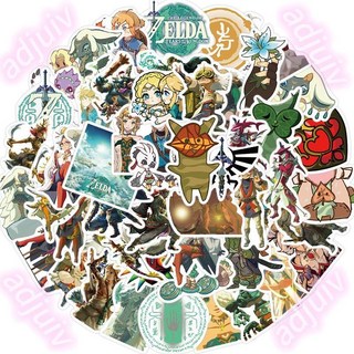塞爾達王國之淚貼紙50張入 防水DIY裝飾貼紙 筆記本 吉他 行李箱 水壺 筆電 塗鴉貼紙, 1個