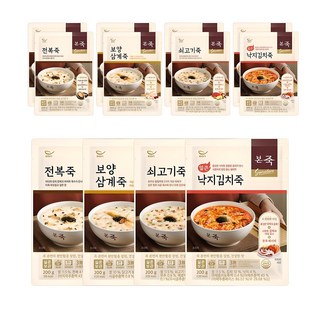 본죽 BEST 즉석죽 4종 세트, 12개, 200g