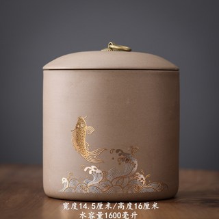 寵物骨灰罐 貓咪狗狗骨灰盒 火化家葬大中小號陶瓷密, 魚戲大大號 體重80斤以下適用, 1個