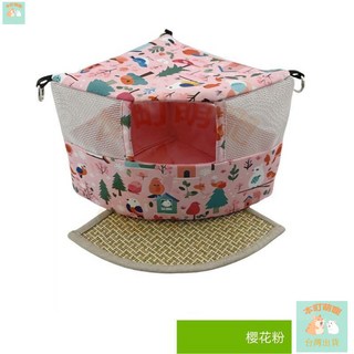 本町萌寵 鸚鵡窩 鸚鵡帳篷 鳥巢 鸚鵡種蛋 鸚鵡睡窩 鸚鵡吊床 鳥窩 鳥床 鳥帳篷 鸚鵡 牡丹 玄鳳 虎皮 和, 櫻花粉大號（送1張涼蓆墊）, 1個