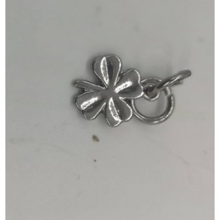 ZAKKA小物 幸運草吊飾 裝飾品 耳環 項鏈 材料 五金雜貨 拼布材料 幸運草系列, 1個, 小銀色幸運草, 小銀色幸運草