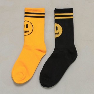 Drew 針織長襪 笑臉微笑圖案 兩色現貨