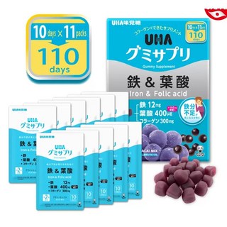 일본 우하 철분 아이언 엽산 콜라겐 구미 젤리 비타민 아사히베리, 220정, 1개