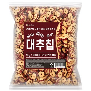 건강중심 말린 대추칩 슬라이스 건 대추 간식, 1개, 1kg